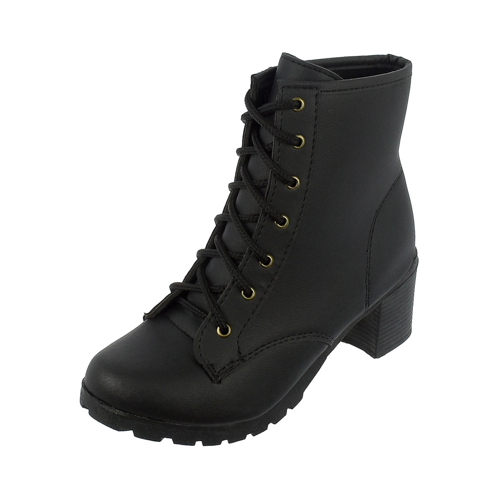 Bota Coturno Feminino Salto Alto Tratorada G800 em Oferta na Shopee