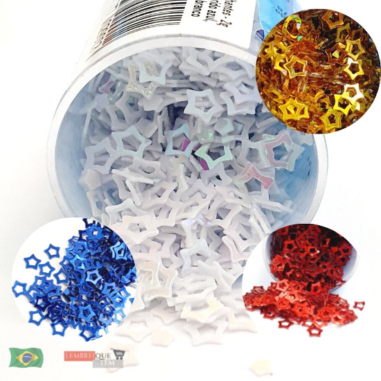 Estrelinhas brilhantes cores estrela brilho glitter gliter unhas roupas pintura