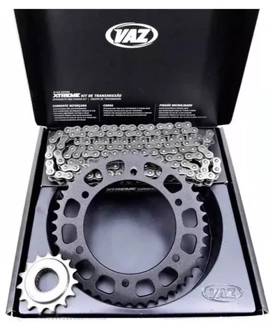 Kit Relação Nxr 160 Bros / Xre 190 Com Retentor 48/17 (Velocidade Final) Vaz