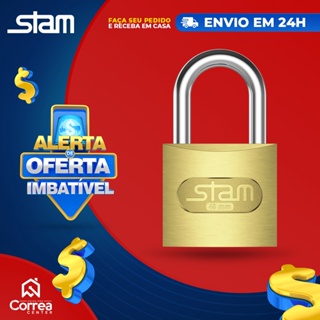 Cadeado segurança Stam original zamac latonado 20mm - 45mm | Stam em Oferta na Shopee