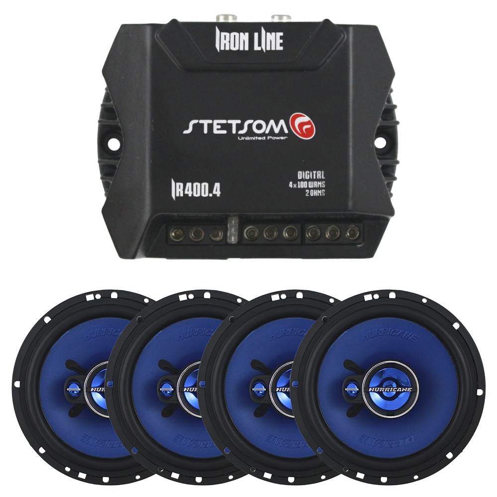 Kit Modulo Amplificador Stetsom 400 Rms IR400.4 Stereo 4 Alto Falante