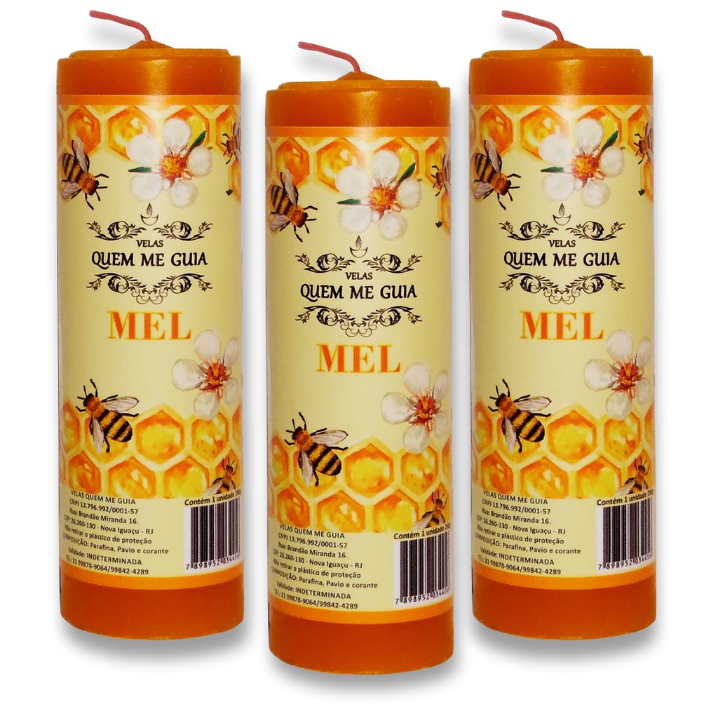4 Velas Votiva Aroma Mel Sorte Prosperidade 7 dias