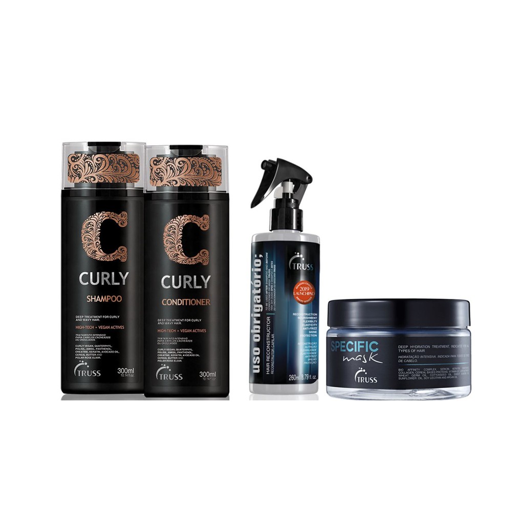 Truss Curly Shampoo e Condicionador e Máscara Specific e Uso Obrigatório
