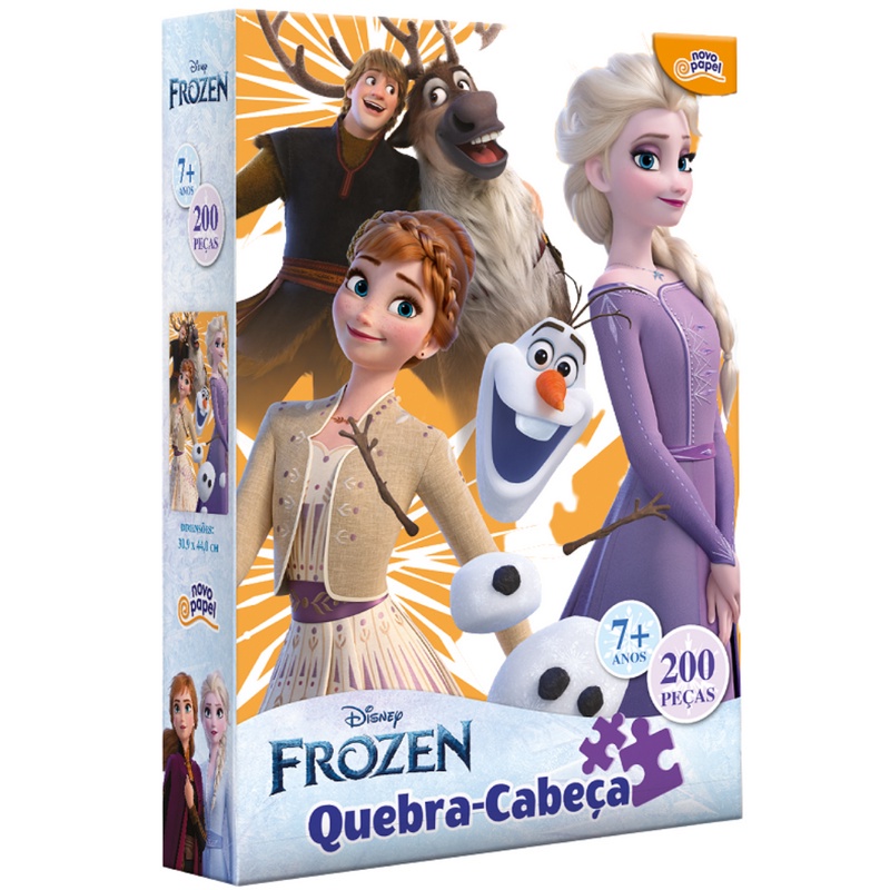 Quebra Cabeça Infantil Disney Frozen 200 Peças 7 + Anos - Toyster Ref 8033