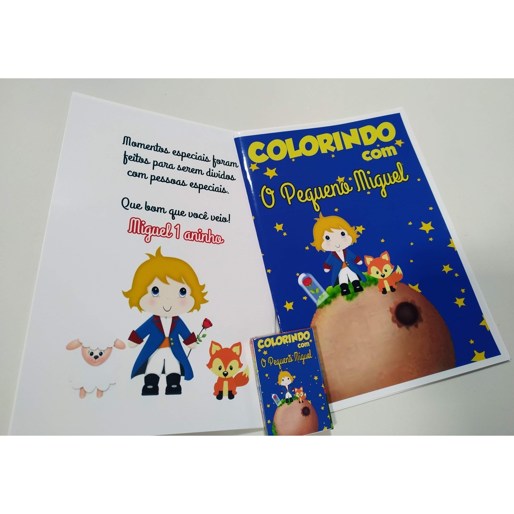 Kit de colorir - Livro de colorir + giz de cera - O PEQUENO PRINCÍPE - DESENVOLVEMOS QUALQUER TEMA