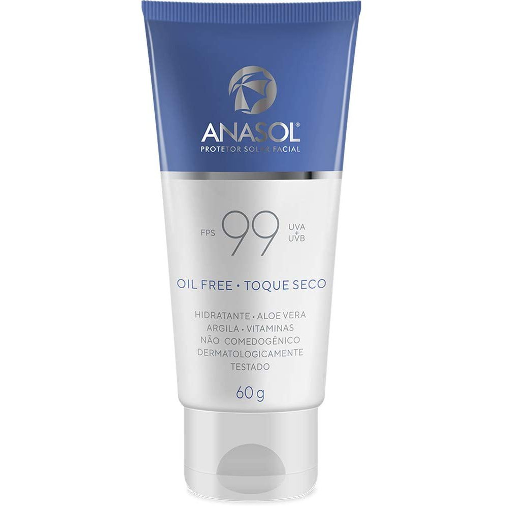 Anasol Protetor Solar Facial FPS 99 Toque Seco 60g Vegano em Oferta na Shopee
