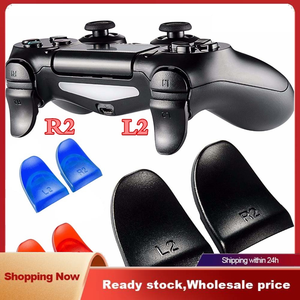 Green Silicone Analog Thumb Stick Cap Cover Grip Thumbsticks Joystick for Sony PS4 PS4 Pro Slim Controller Replacement L2 R2 Buttons Trigger Extender 