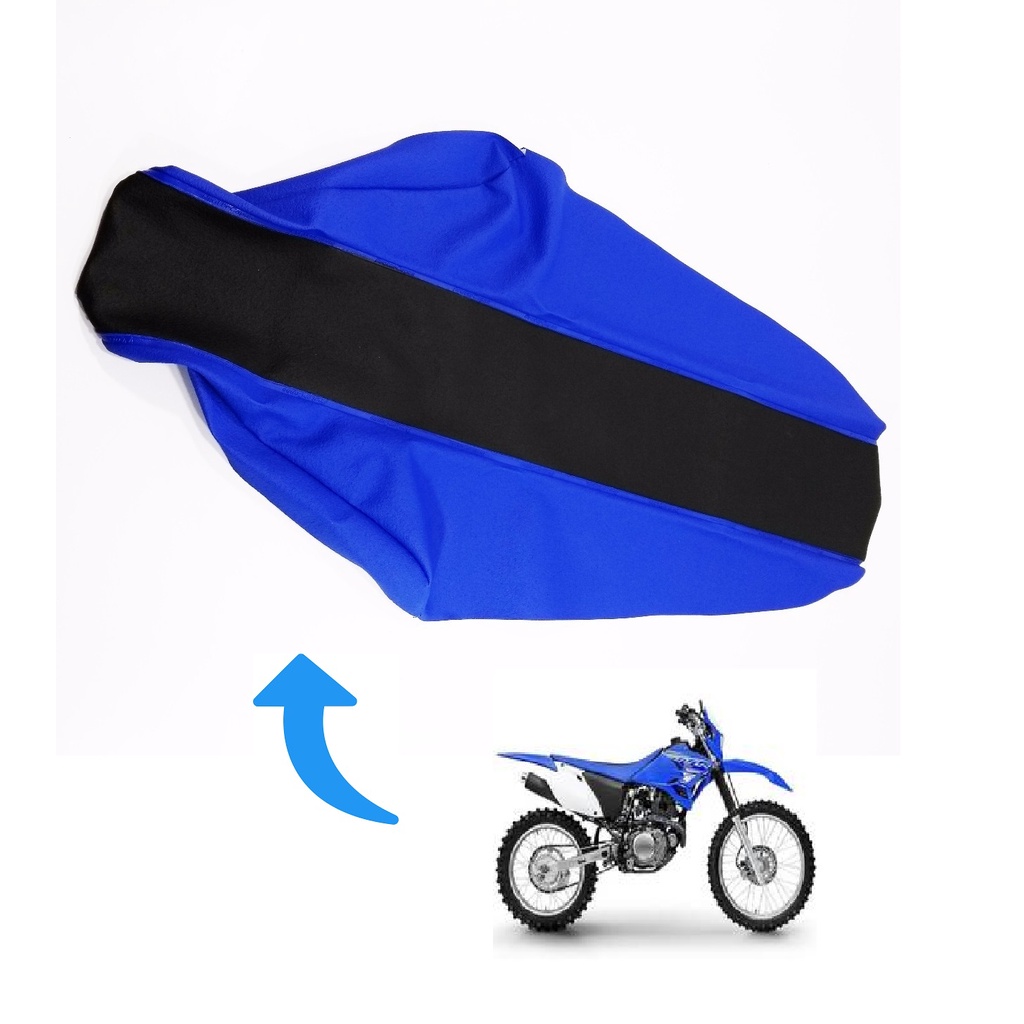 Capa Do Banco Yamaha Ttr 230 Preta Com Azul No Modelo Original - Vulcanizada / Antiderrapante / Fibra de Carbono