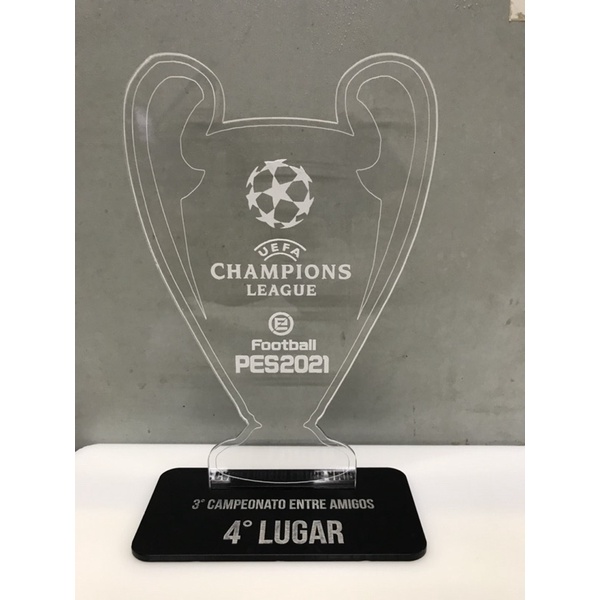troféu personalizado acrílico Champions League
