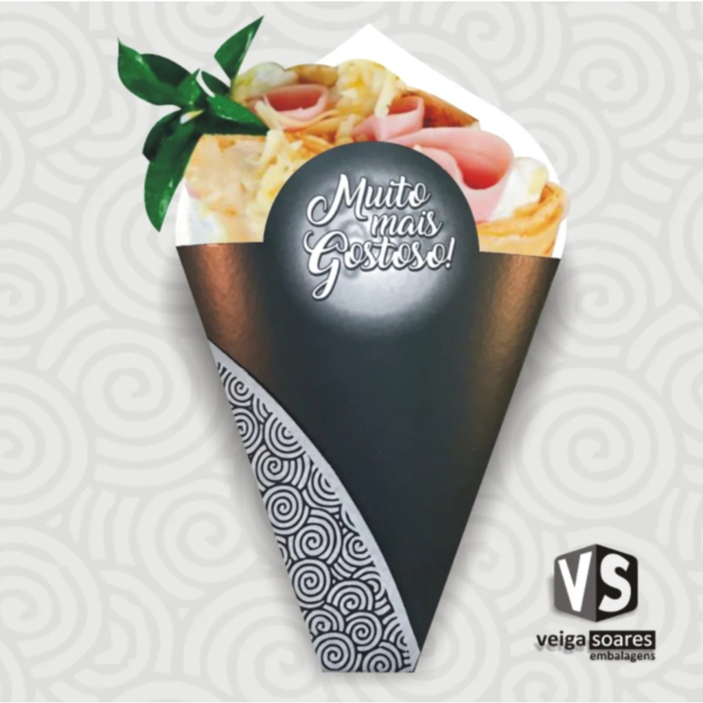 Caixinha Embalagem Caixa para Crepe Francês Tapioca Sorvechurros Antivazamento (50 Unid.) em Oferta na Shopee