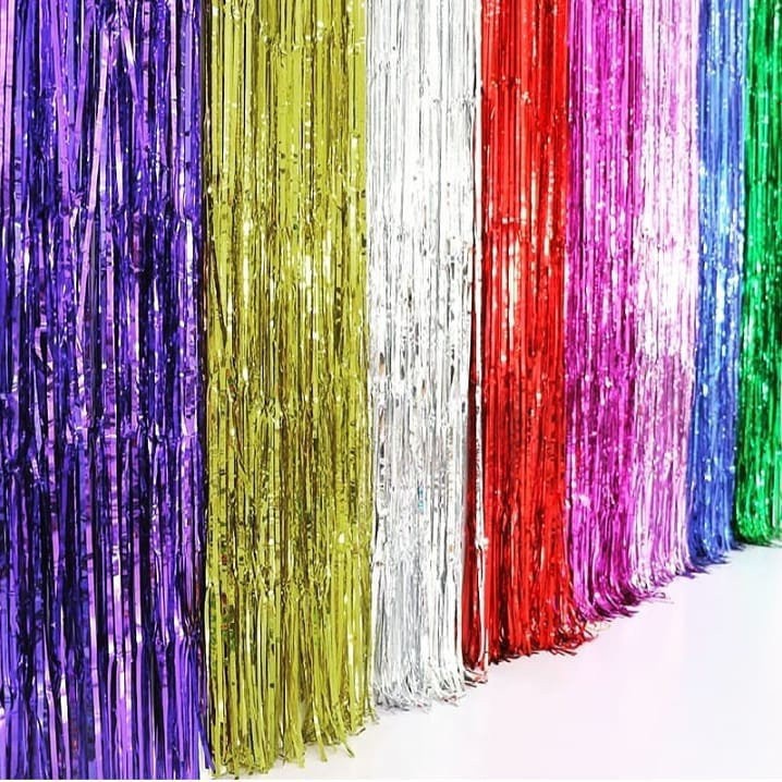 Cortina Fita Metalizada Franja Para Festa 2m x 1m Oferta Decoração Varias Cores. — imagem 2 de 2