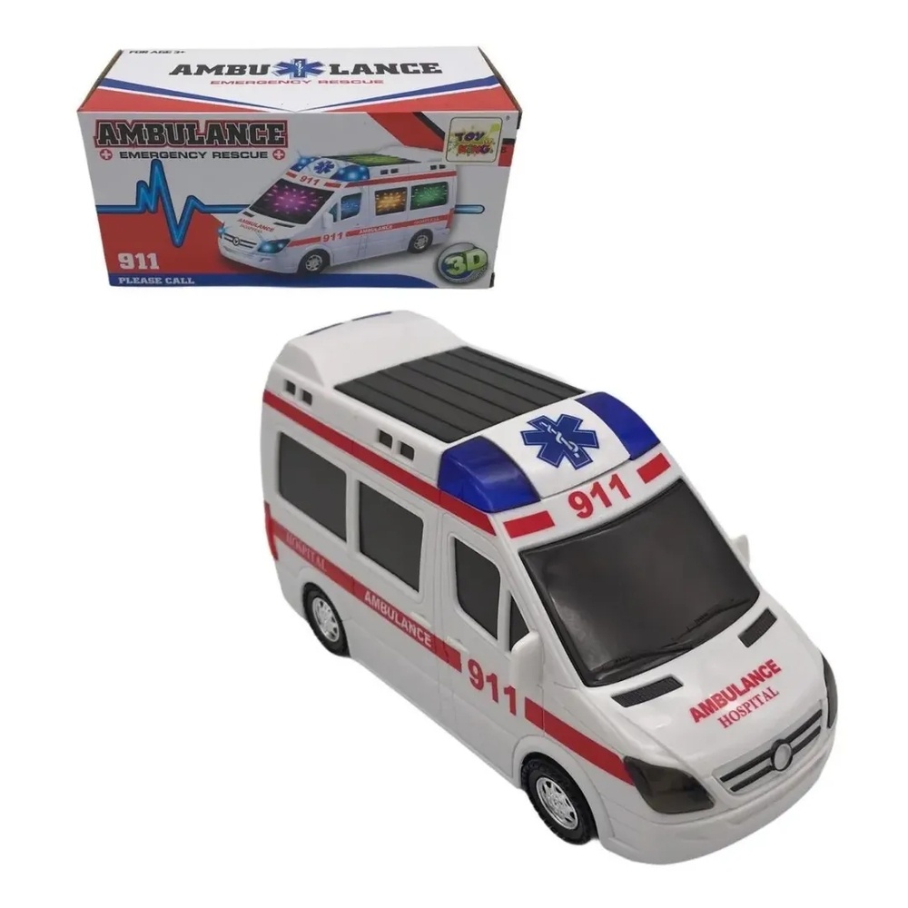 Carrinho De Ambulância Hospital Com Som Leds Bate E Volta