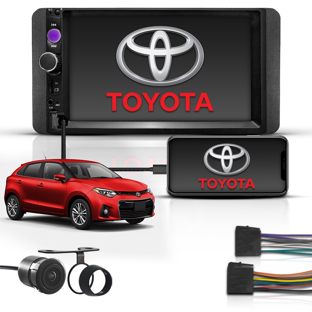 Kit Central Multimídia Mp5 2 Din Bluetooth Espelhamento 7" Toyota Etios