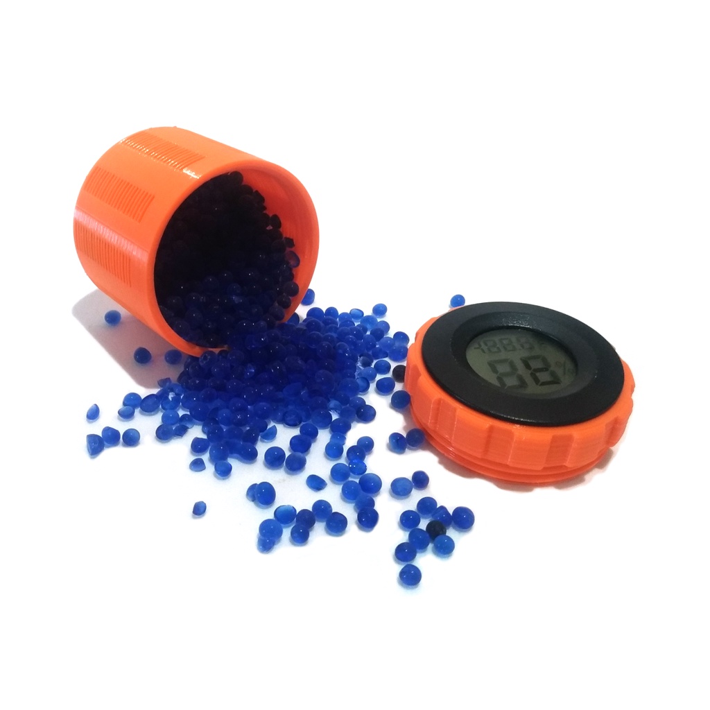 Desumidificador base Silica Gel C/mini Termo higrometro Digital (não acompanha a sílica gel)