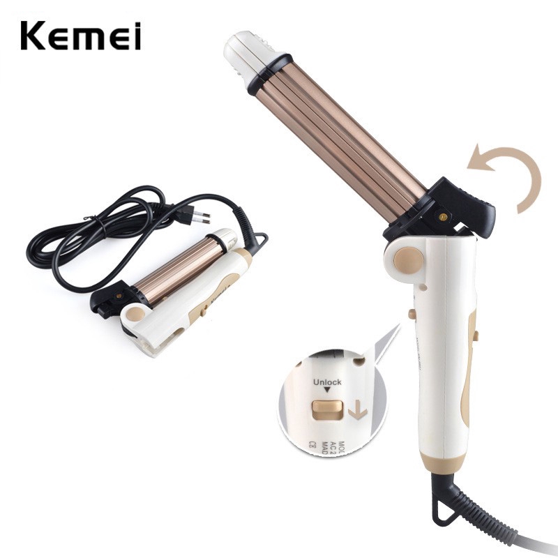 Alisador De Cabelo Kemei 3 Em 1, Ferro Dobrável Dobrável - Beauty