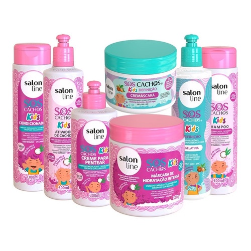 Salon Line Sos Kids Linha Infantil Cachos 02 Definicao 7un S Shopee Brasil