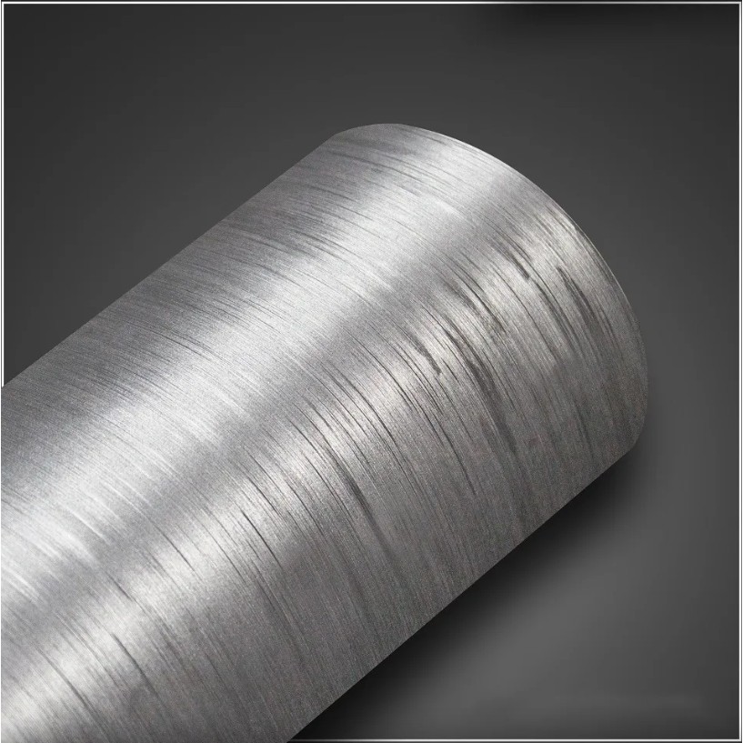 Adesivo Aço Escovado Cinza Envelopamento 1m x 50cm