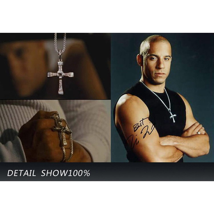 Colar Vin Diesel Dominic Toretto Velozes e Furiosos Corrente Cruz