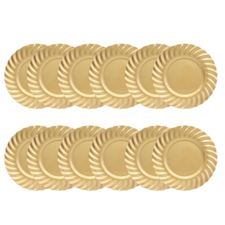 Kit 12 Sousplat Redondo Borda Waves Dourado Polipropileno 33 cm Ondas Mesa Posta Chique em Oferta na Shopee
