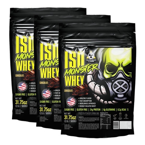 3x Iso Monster Whey Protein 2,7kg Nuclear Labs - Escorrega o Preço