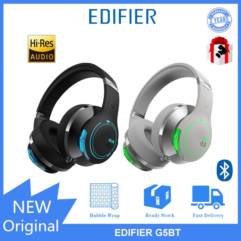 EDIFIER G5BT Fones De Ouvido Sem Fio Bluetooth V5.0 RGB Efeito De Iluminação Jogo Dedicado Ruído Cancelando HIFI Stereo