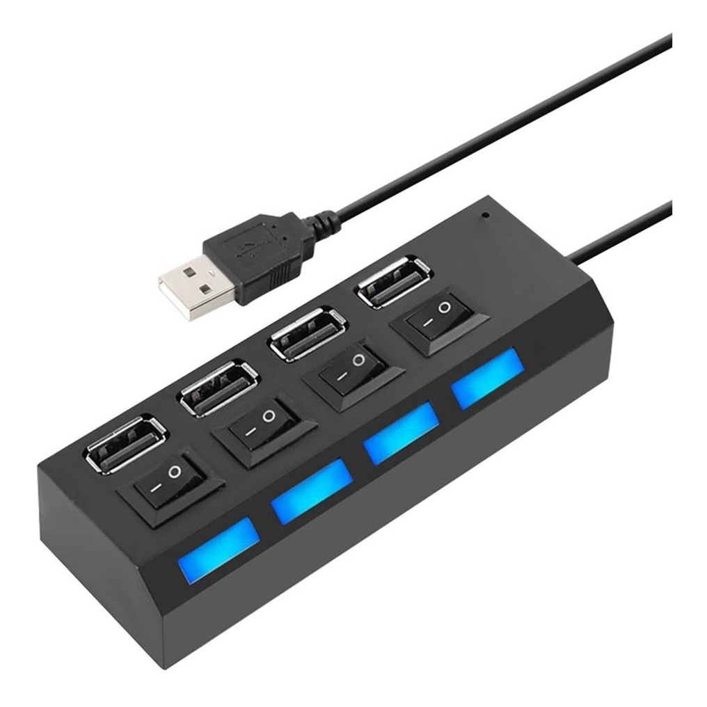 Hub Usb Extensão 4 Portas 20 Expansor Alta Velocidade Interruptor Onoff Shopee Brasil 