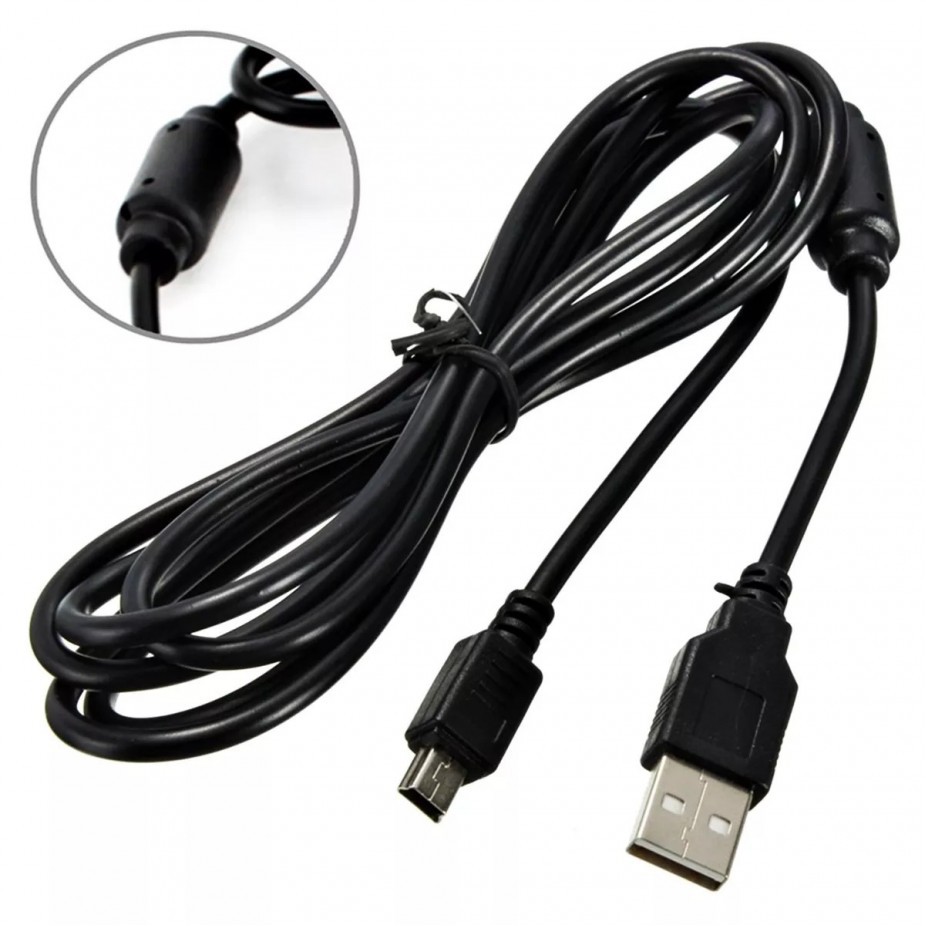 Cabo PS3 USB Com Filtro Para Carregar PSP e Controle De Playstation 3 Carregador Dados