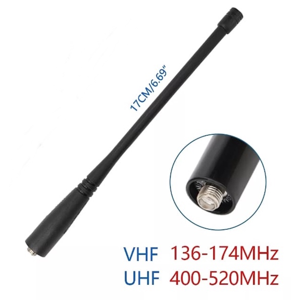 Antena Dual Band Baofeng Original 17cm Vhf Uhf 136-174/400-520Mhz