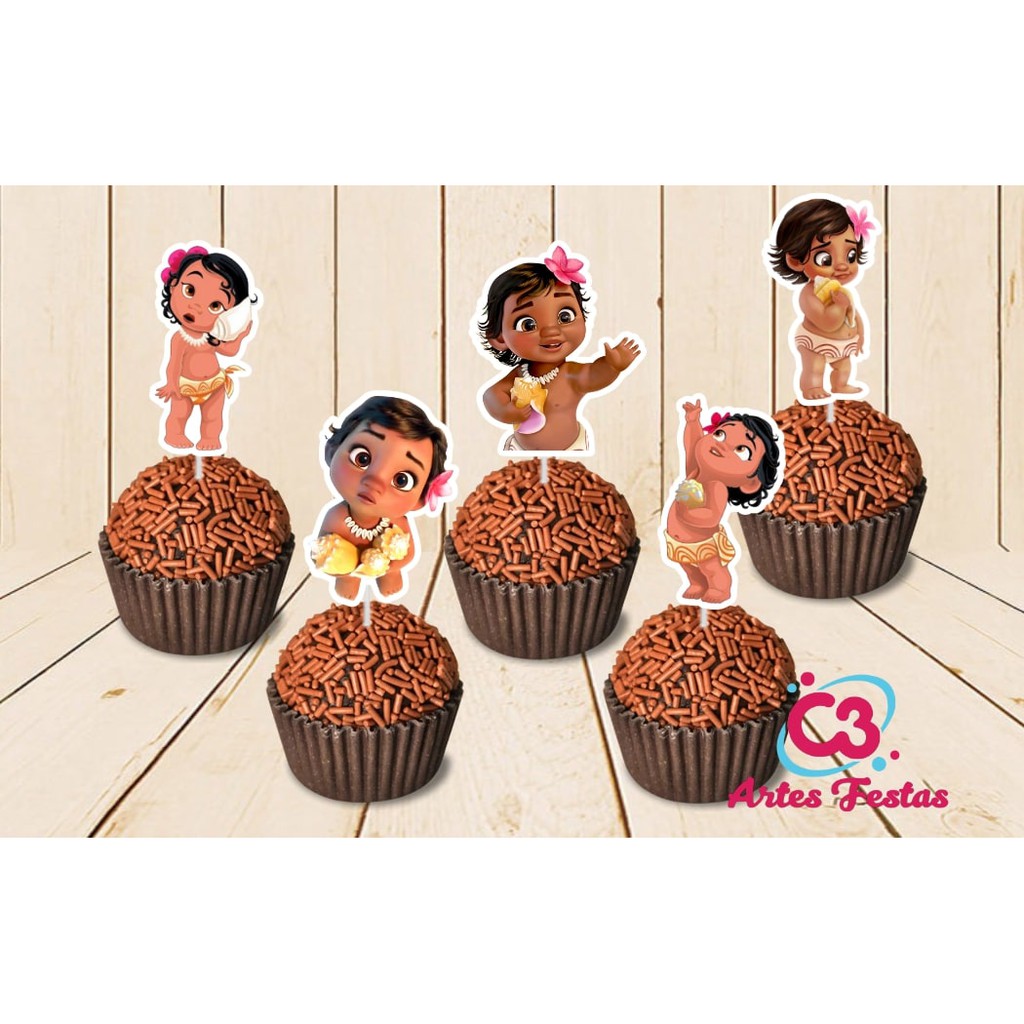 Moana Baby 50 Topper s Docinhos Doces Festa Shopee Brasil