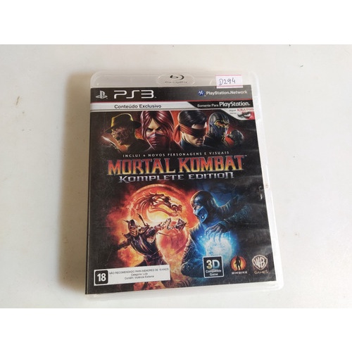 Jogo Ps3 Mortal Kombat Komplete E Mídia Física Original D294