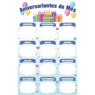Aniversariantes Do Mês Escolar Painel Lona - Will601