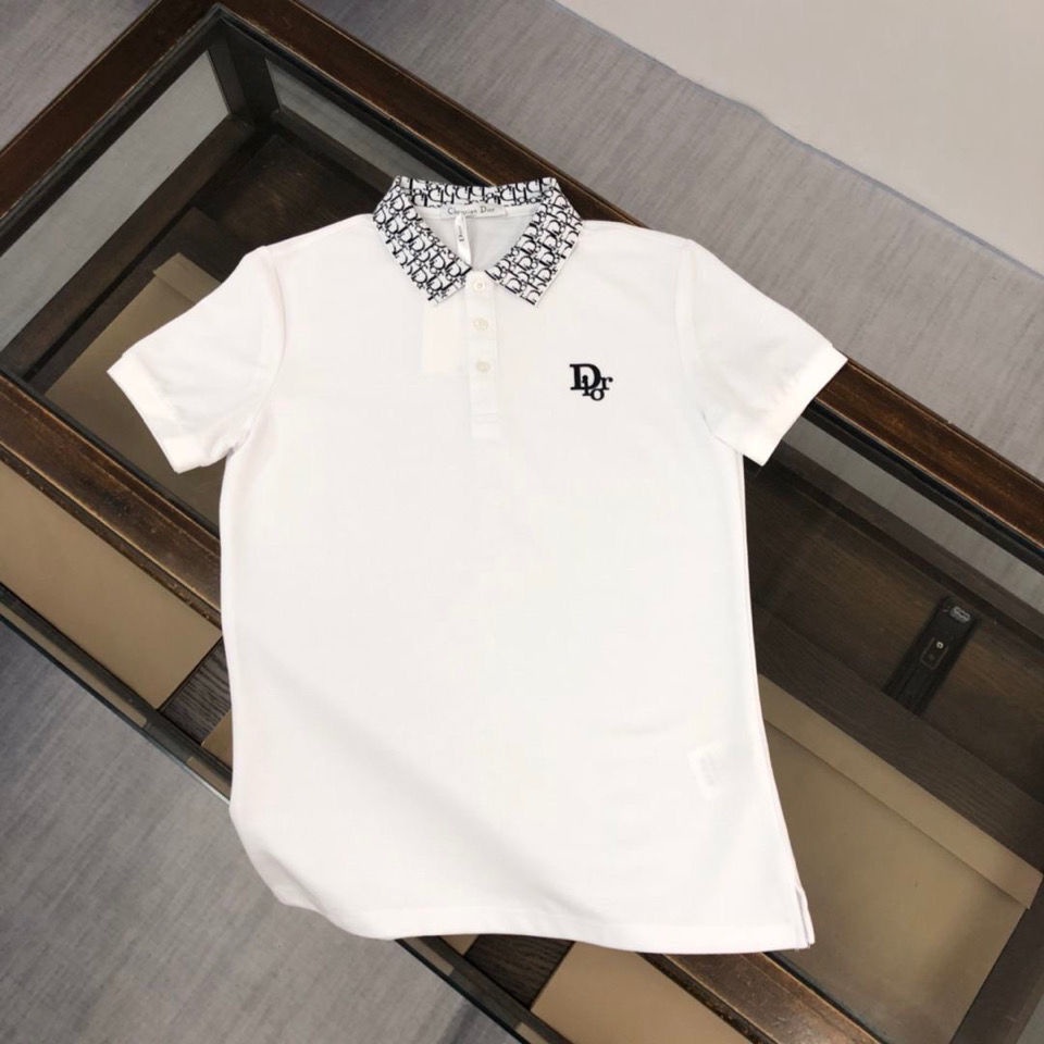 Dior 2022 Verão Nova Camiseta Polo Clássica Letra Masculina Moda