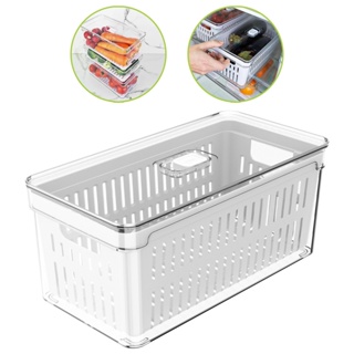 Organizador de Geladeira com Escorredor Interno, 5 Litros - Caixa Plástica para Legumes, Saladas em Oferta na Shopee