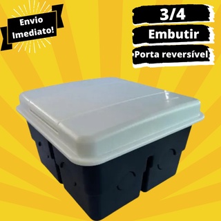 Quadro de Distribuição de energia eletrica 3/4 Disjuntores - Porta Branca