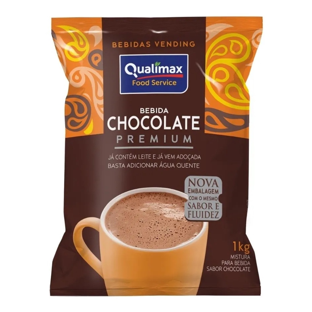 Bebida Chocolate com Leite Premium Em Pó Qualimax Vending 1kg