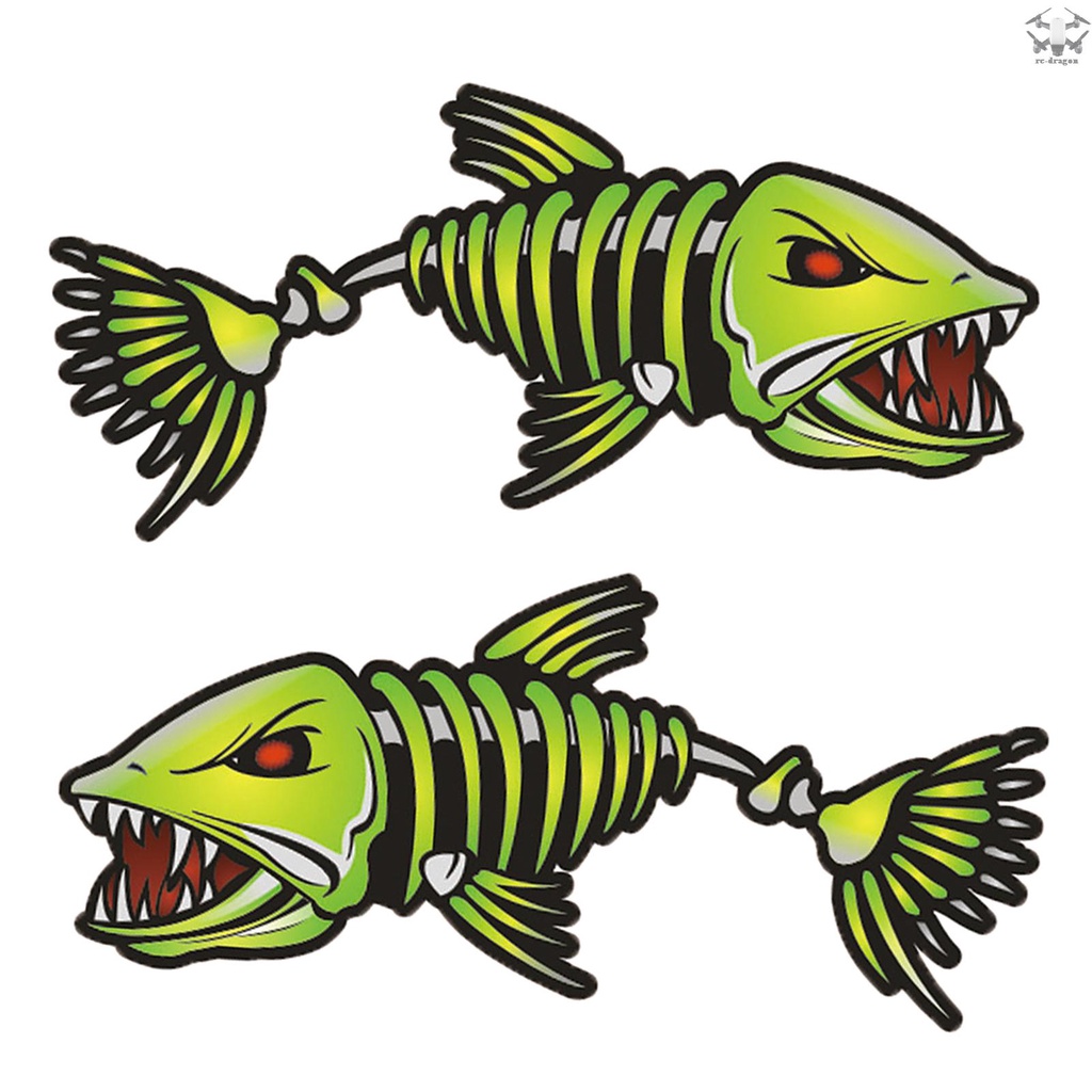 2 Pieces Fish Teeth Mouth Stickers Skeleton Fish Stickers Fishing Boat Canoe Kayak Graphics Accessories Shopee Brasil