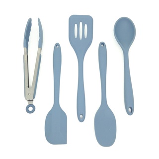 Kit de utensílios de cozinha silicone 5 peças azul - OIKOS