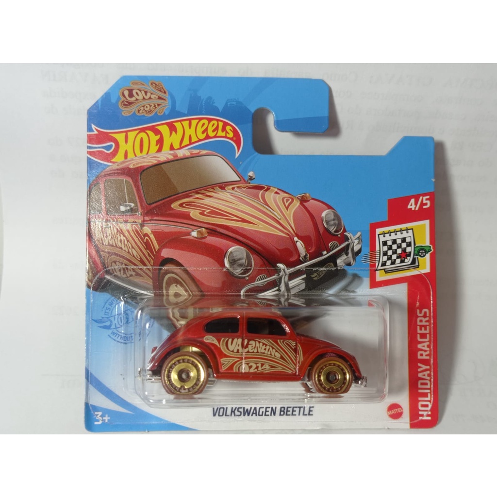 Hot Wheels 1/64 Volkswagen Coccinelle Valentine 2021 - Modèle #4/5 - Rouge - Neuf