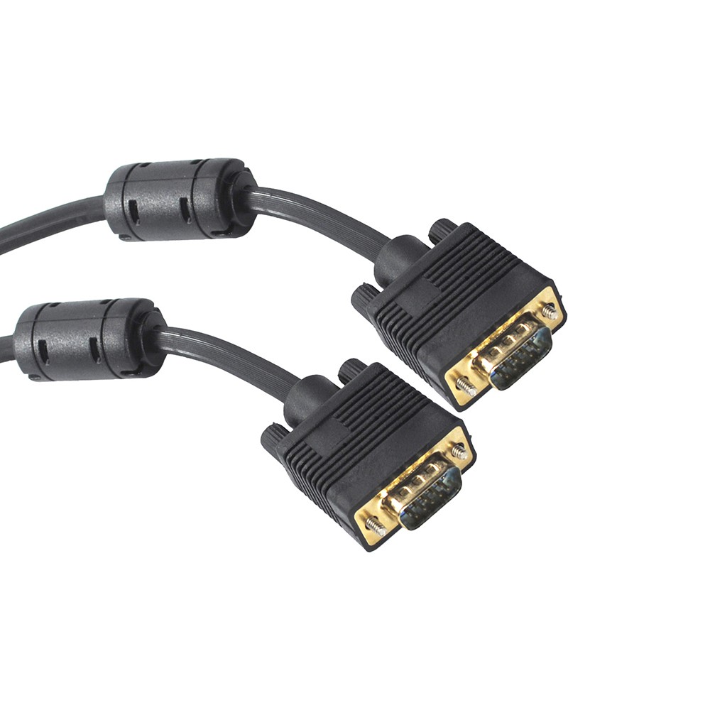 Cabo para Monitor VGA / SVGA / RGB Gold com Filtro de Ferrite blindado injetado nas duas pontas. Terminação: HD15 macho x HD15 macho (DB15). Conector VGA Azul. Comprimento: 5,0 metros.