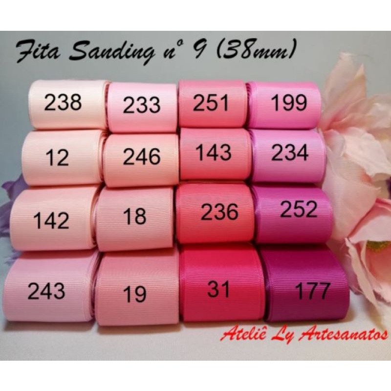 Fita gorgurão sanding / Lan Ruo Xuan tons rosa- 10, 22 ou 38mm,  fita gorgurão n.2, fita n.5 e fita n.9