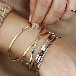 Vnox Personalized Cuff Bracelet Custom Friendship Gifts Custom Mantra Bracelet Personalized Bangle Bracelet