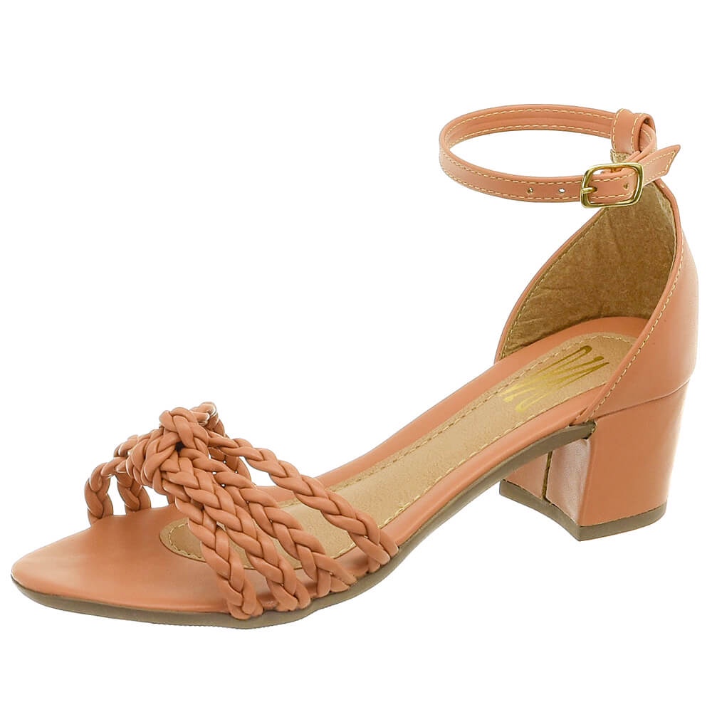 Sandália Feminina Salto Baixo Grosso de Trança confortável Moda Evangélica Via Angel 33.03-1. em Oferta na Shopee