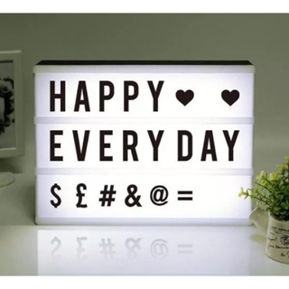 Letreiro em quadro de led light Box  com 96 letras números e ícones A4e A5 em Oferta na Shopee