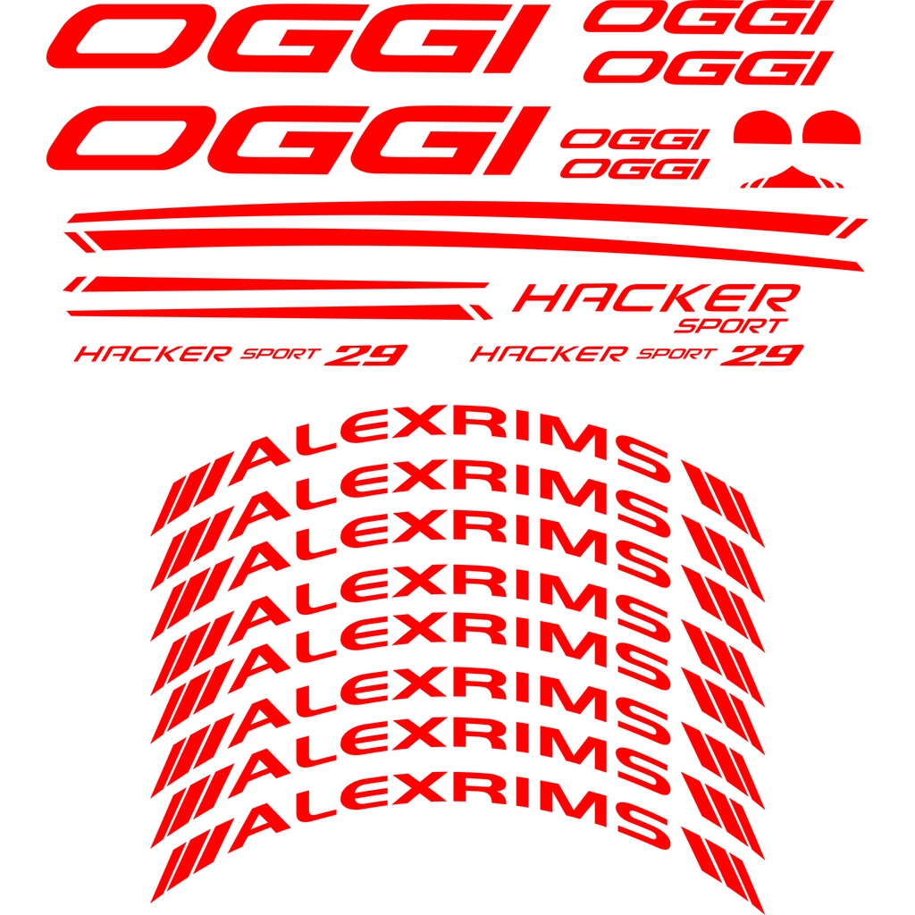 Kit Adesivo Bike Oggi Hacker Completo Quadro E Roda