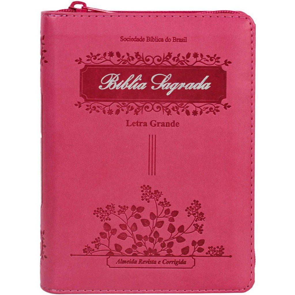 Bíblia Sagrada Pequena Com Letra Grande | Zíper | Índice - Pink em Oferta na Shopee