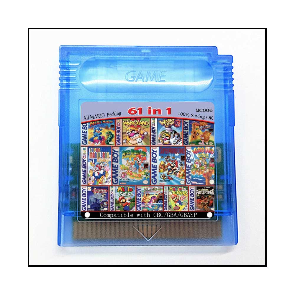 Game Boy Color cartridge 61 in 1 (multi cart for GameBoy, GBC) or 108 games in 1 em Oferta na Shopee