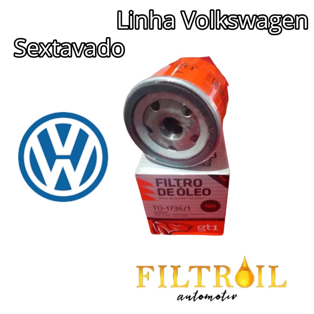 Filtro De Óleo Linha Vw Varias Aplicações Modelo Sextavado