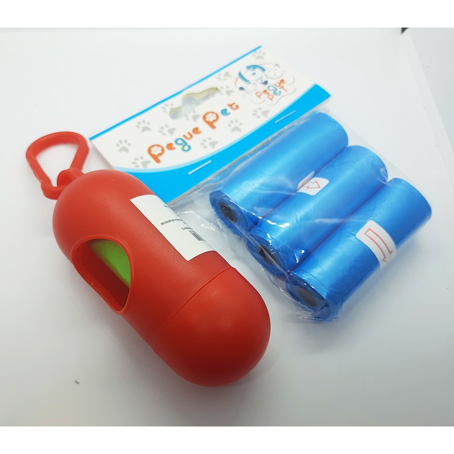 Puxa Saco em Forma de Capsula com Mosquetão para Sacos de Dejetos de Pets/Cães/Filhotes