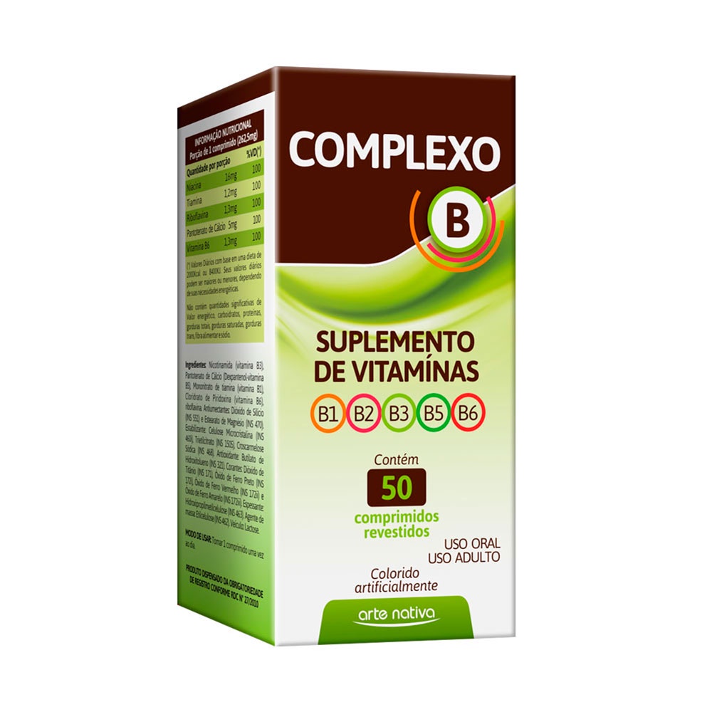 Complexo B 8 Vitaminas B1 B2 B3 B5 B6 - 50 Comprimidos | Shopee Brasil