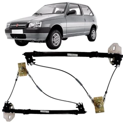 Par Máquina Vidro Uno 2 Portas Dianteira Manual Mecânica
